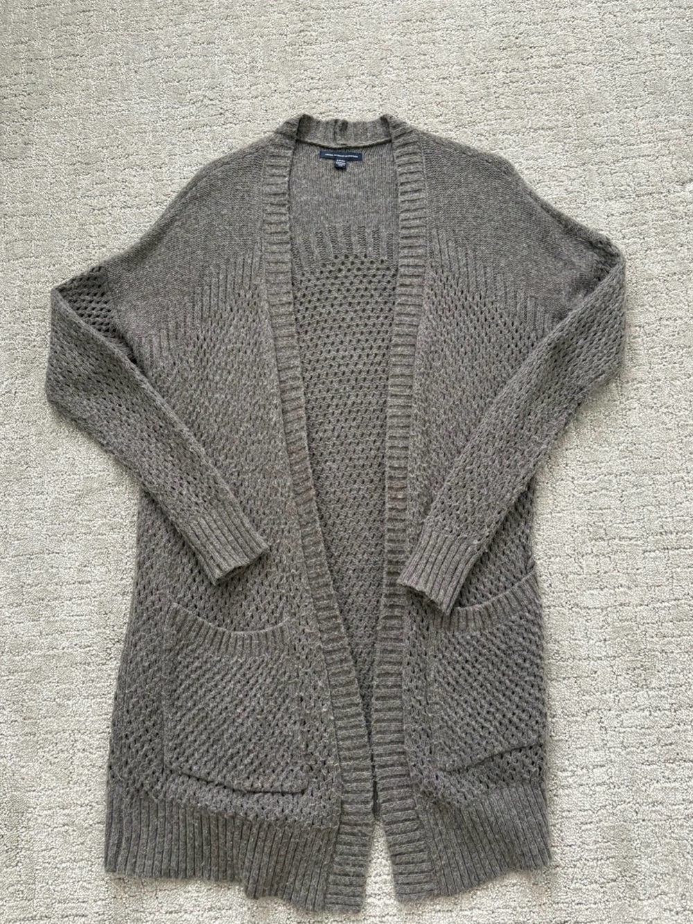 American Eagle Outfitters Gray Open-Front Knit Cardigan